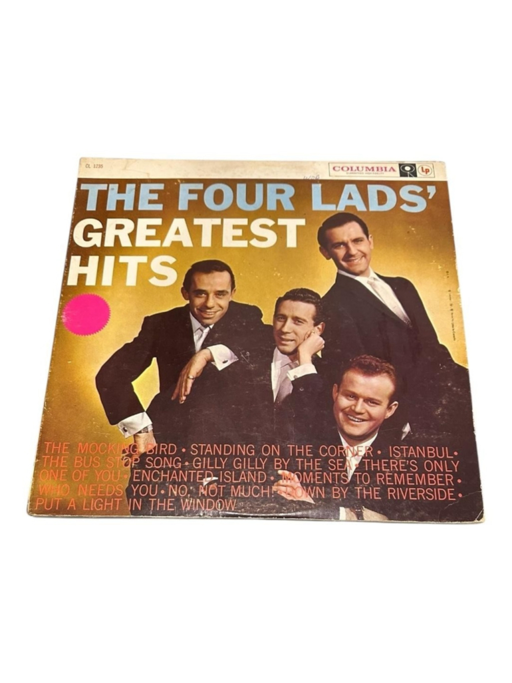 Vintage The Four Lads Vinyl LP Greatest Hits Columbia Pop Vocal Black Canada
